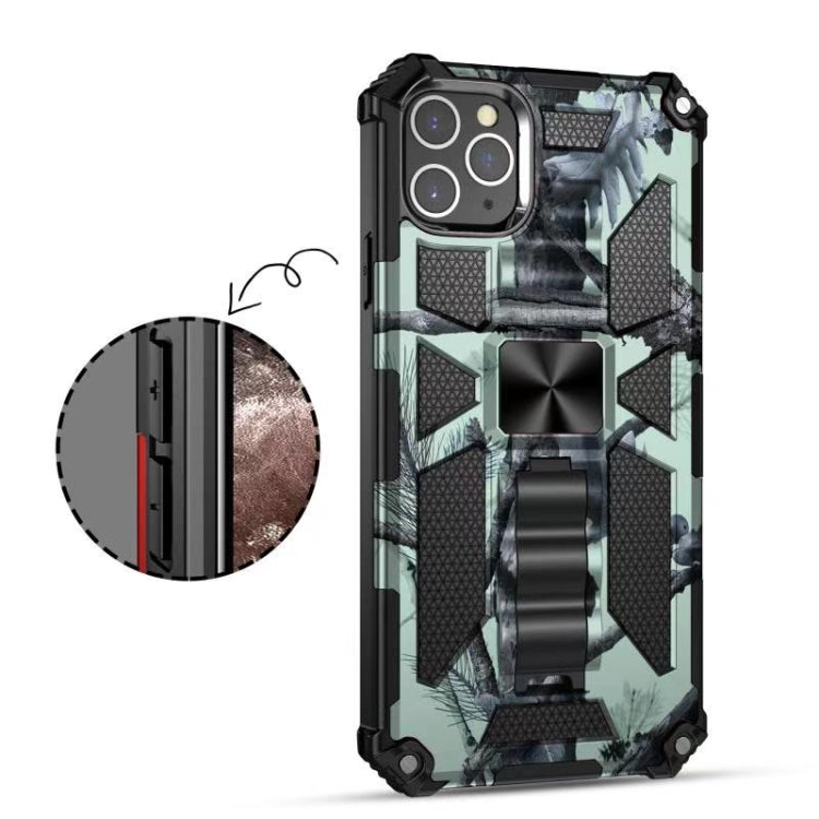 For iPhone 12 / 12 Pro Camouflage Armor Shockproof TPU + PC Magnetic Protective Case with Holder