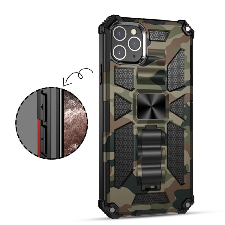 For iPhone 12 / 12 Pro Camouflage Armor Shockproof TPU + PC Magnetic Protective Case with Holder