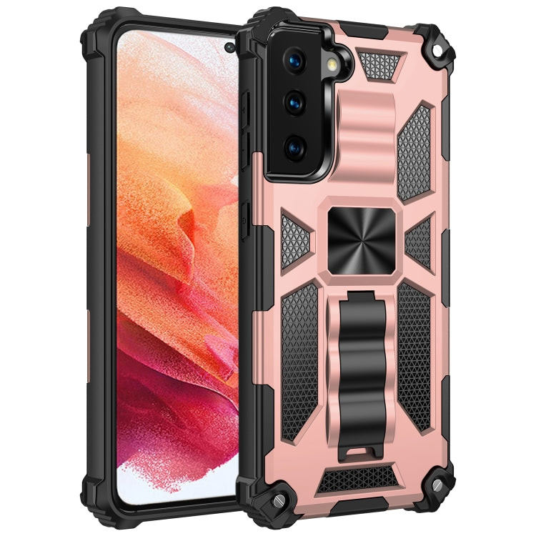 For Samsung Galaxy S21 5G Shockproof TPU + PC Magnetic Protective Case with Holder