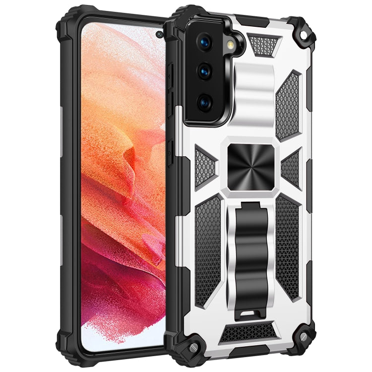 For Samsung Galaxy S21 5G Shockproof TPU + PC Magnetic Protective Case with Holder