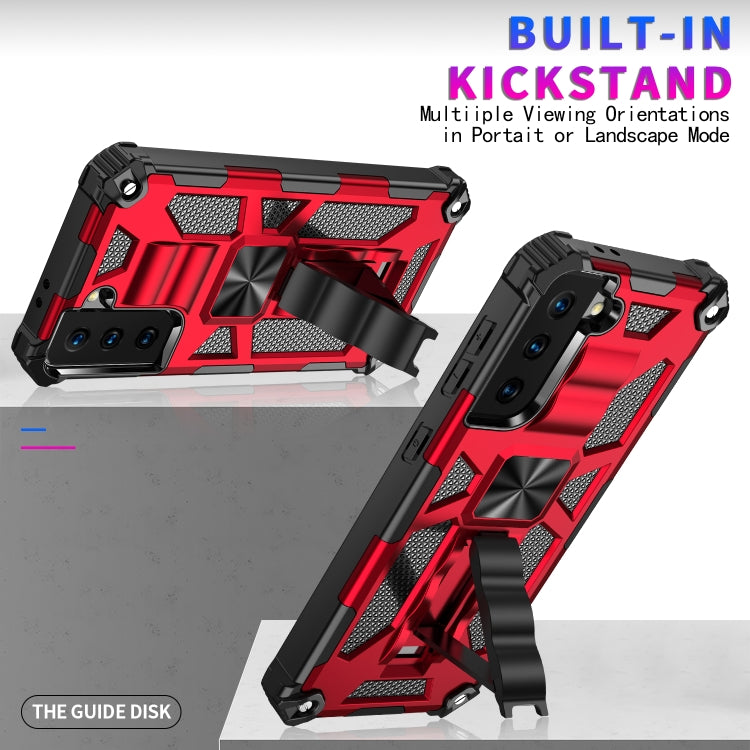For Samsung Galaxy S21 5G Shockproof TPU + PC Magnetic Protective Case with Holder
