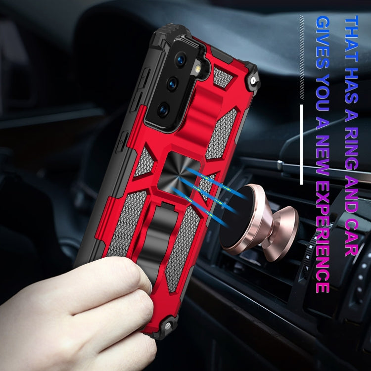 For Samsung Galaxy S21 5G Shockproof TPU + PC Magnetic Protective Case with Holder