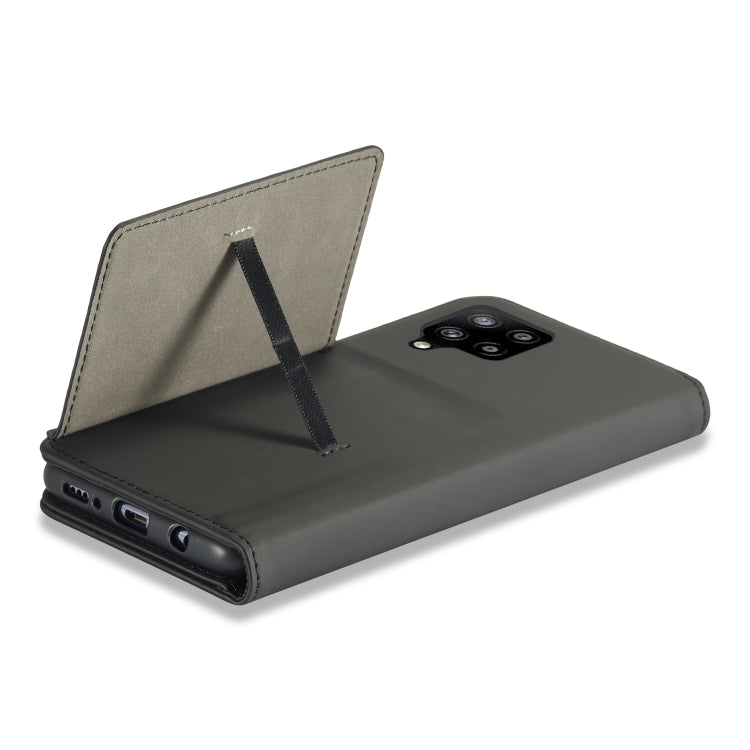 For Samsung Galaxy A42 5G Strong Magnetism Liquid Feel Horizontal Flip Leather Case with Holder & Card Slots & Wallet