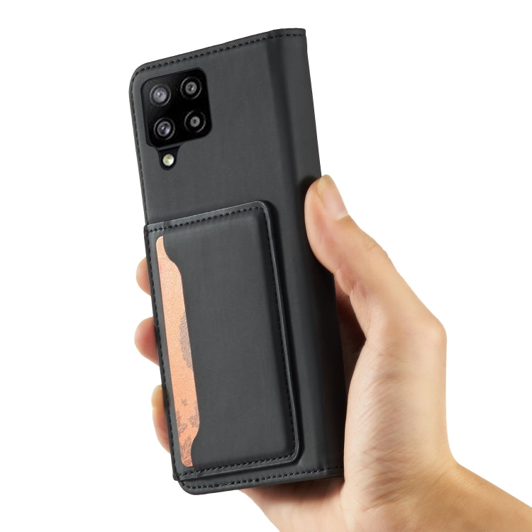 For Samsung Galaxy A42 5G Strong Magnetism Liquid Feel Horizontal Flip Leather Case with Holder & Card Slots & Wallet