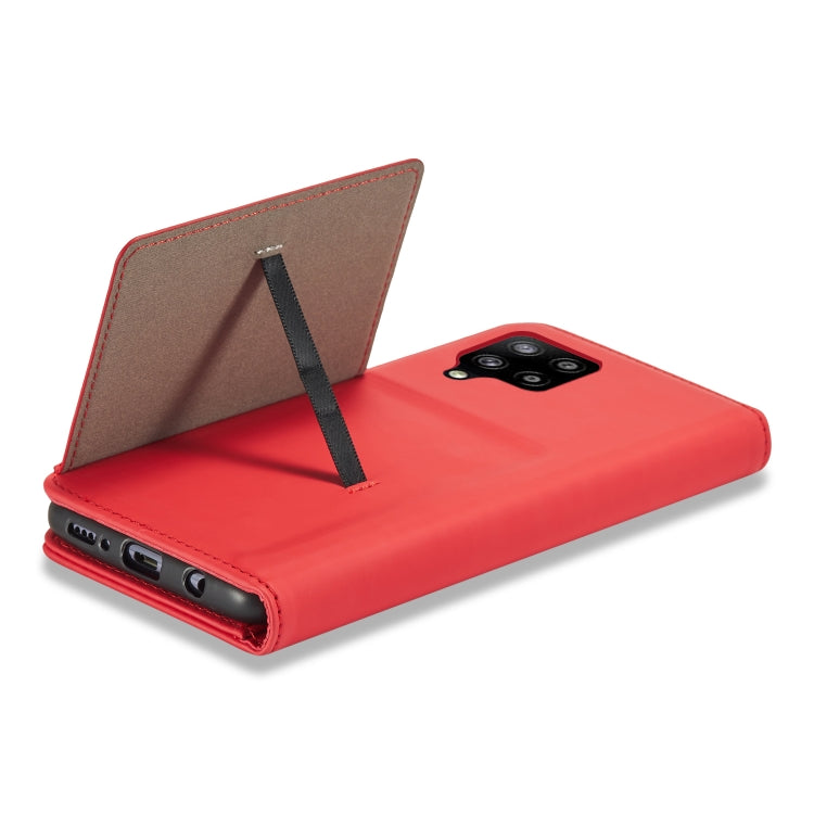 For Samsung Galaxy A42 5G Strong Magnetism Liquid Feel Horizontal Flip Leather Case with Holder & Card Slots & Wallet
