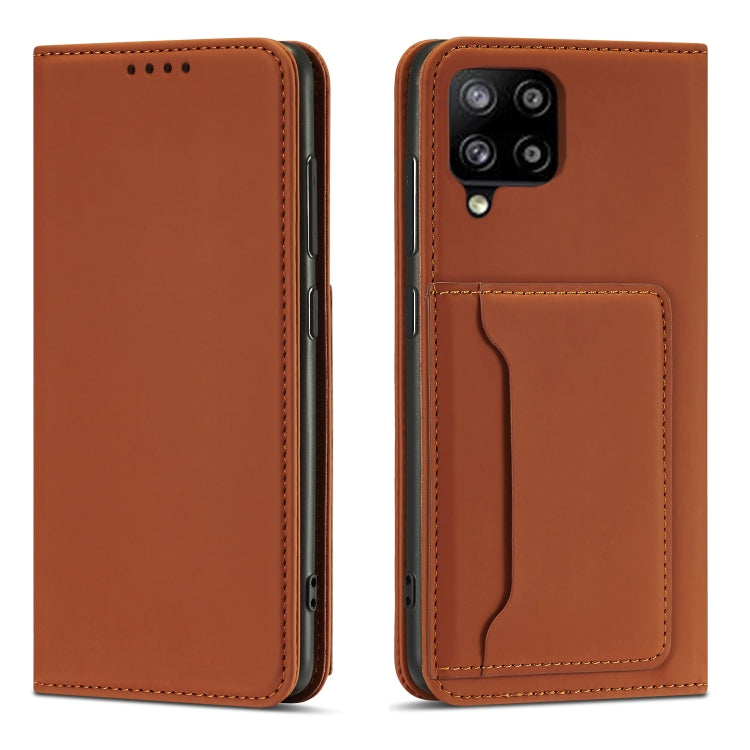 For Samsung Galaxy A42 5G Strong Magnetism Liquid Feel Horizontal Flip Leather Case with Holder & Card Slots & Wallet
