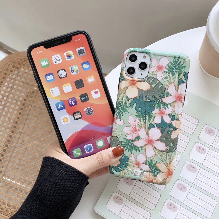 For iPhone 11 Pro Vintage Flowers Pattern Shockproof TPU Protective Case For iPhone 11