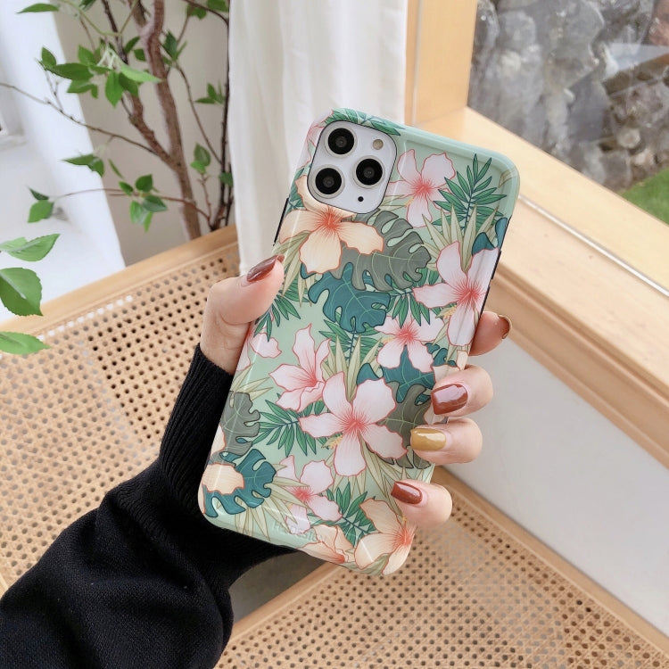 For iPhone 12 Pro Max Vintage Flowers Pattern Shockproof TPU Protective Case