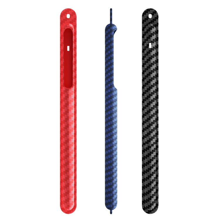 TPU Carbon Fiber Pattern Capacitor Stylus Pen Protective Case with Hook For Apple Pencil 1