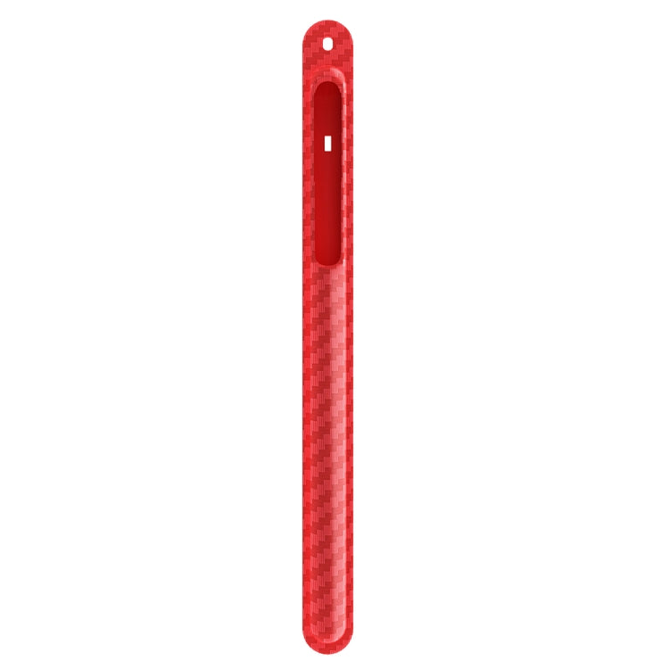 TPU Carbon Fiber Pattern Capacitor Stylus Pen Protective Case with Hook For Apple Pencil 1