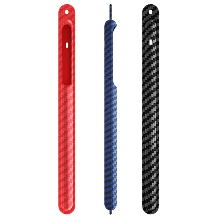 TPU Carbon Fiber Pattern Capacitor Stylus Pen Protective Case with Hook For Apple Pencil 2