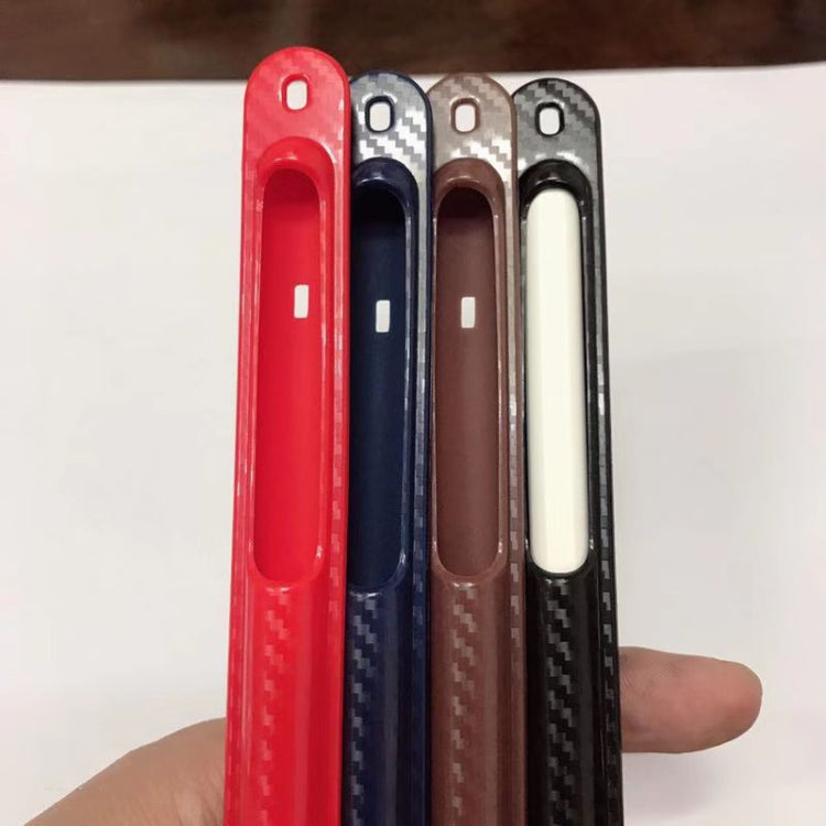 TPU Carbon Fiber Pattern Capacitor Stylus Pen Protective Case with Hook For Apple Pencil 2