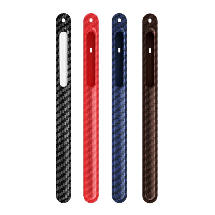 TPU Carbon Fiber Pattern Capacitor Stylus Pen Protective Case with Hook For Apple Pencil 2