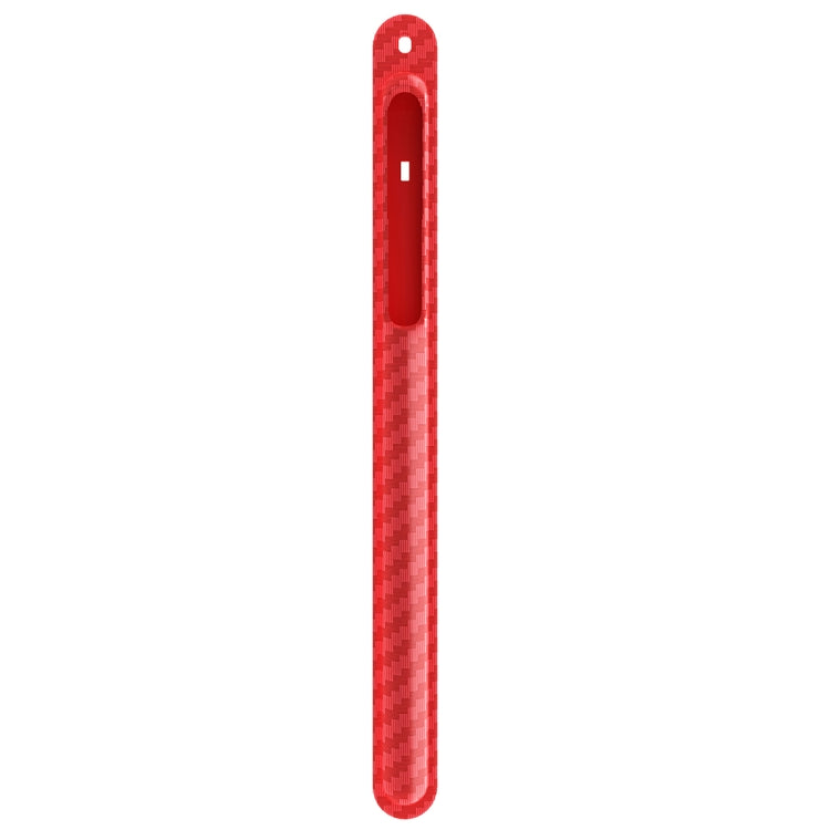TPU Carbon Fiber Pattern Capacitor Stylus Pen Protective Case with Hook For Apple Pencil 2