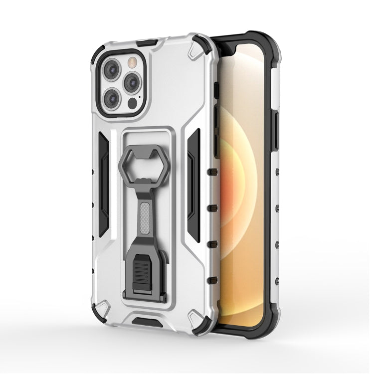 For iPhone 12 / 12 Pro Peacock Style PC + TPU Protective Case with Bottle Opener