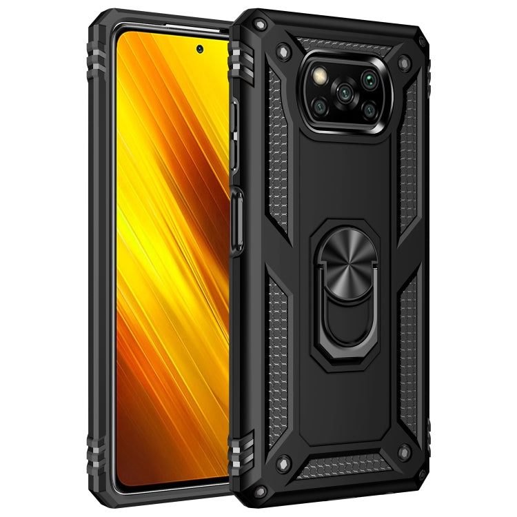 For Xiaomi Poco X3 NFC Shockproof TPU + PC Protective Case with 360 Degree Rotating Holder