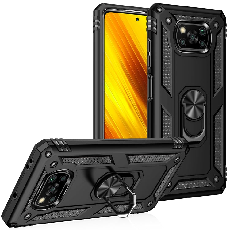 For Xiaomi Poco X3 NFC Shockproof TPU + PC Protective Case with 360 Degree Rotating Holder