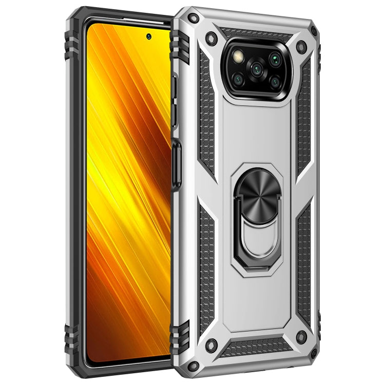 For Xiaomi Poco X3 NFC Shockproof TPU + PC Protective Case with 360 Degree Rotating Holder