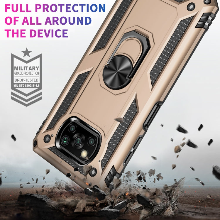 For Xiaomi Poco X3 NFC Shockproof TPU + PC Protective Case with 360 Degree Rotating Holder