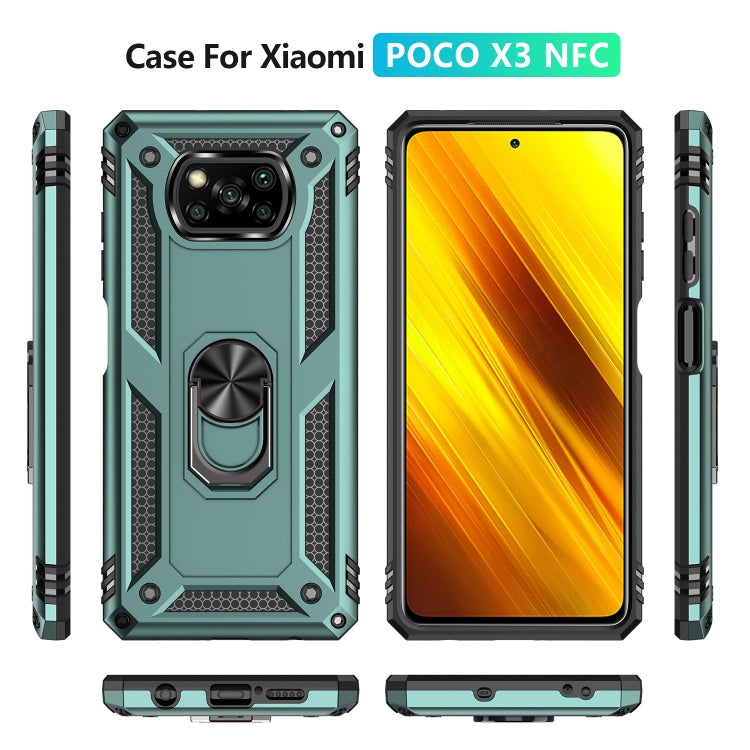 For Xiaomi Poco X3 NFC Shockproof TPU + PC Protective Case with 360 Degree Rotating Holder