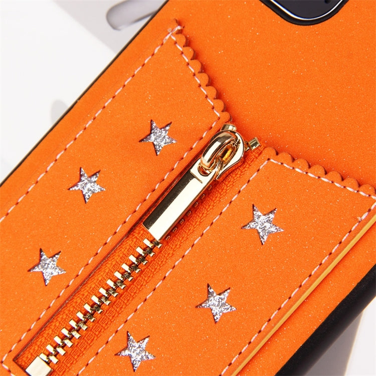 For iPhone 11 Pro Starry Sky Star Zipper Protective Case with Card Slot