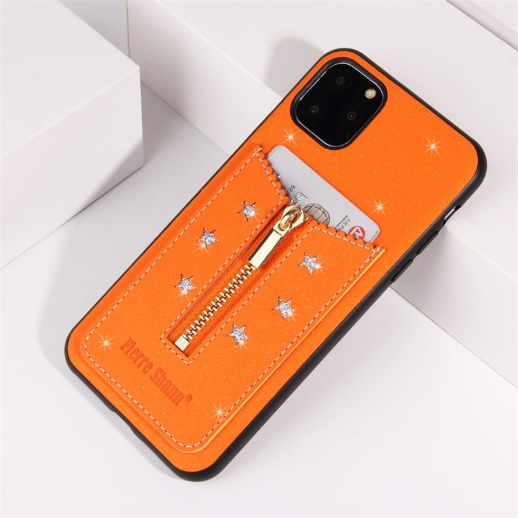 For iPhone 11 Pro Starry Sky Star Zipper Protective Case with Card Slot