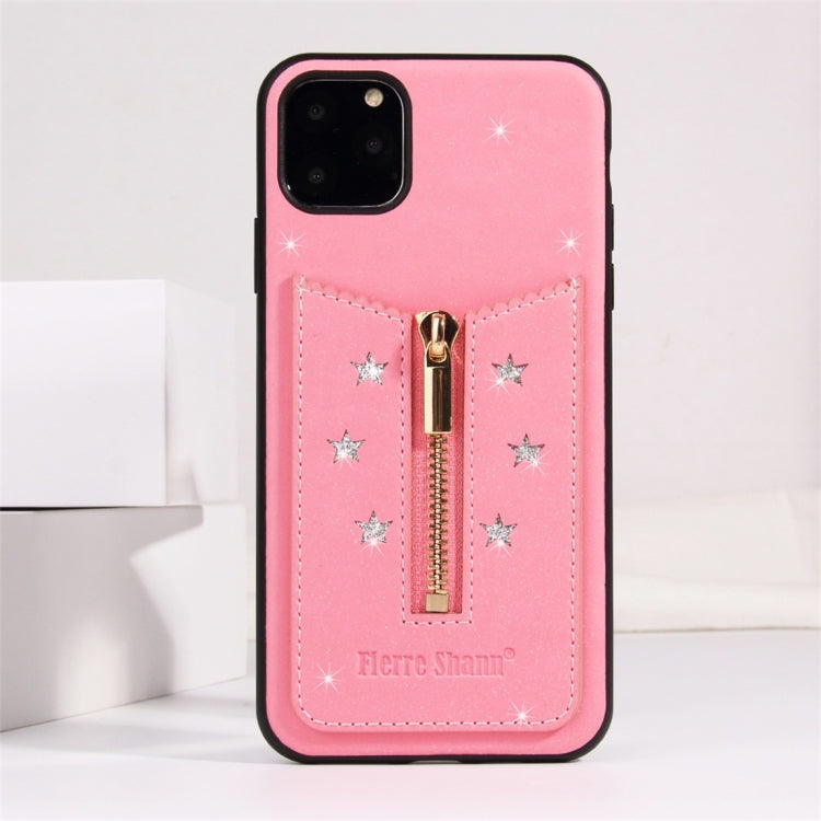 For iPhone 11 Pro Max Starry Sky Star Zipper Protective Case with Card Slot