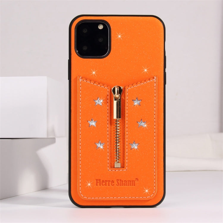 For iPhone 11 Pro Max Starry Sky Star Zipper Protective Case with Card Slot
