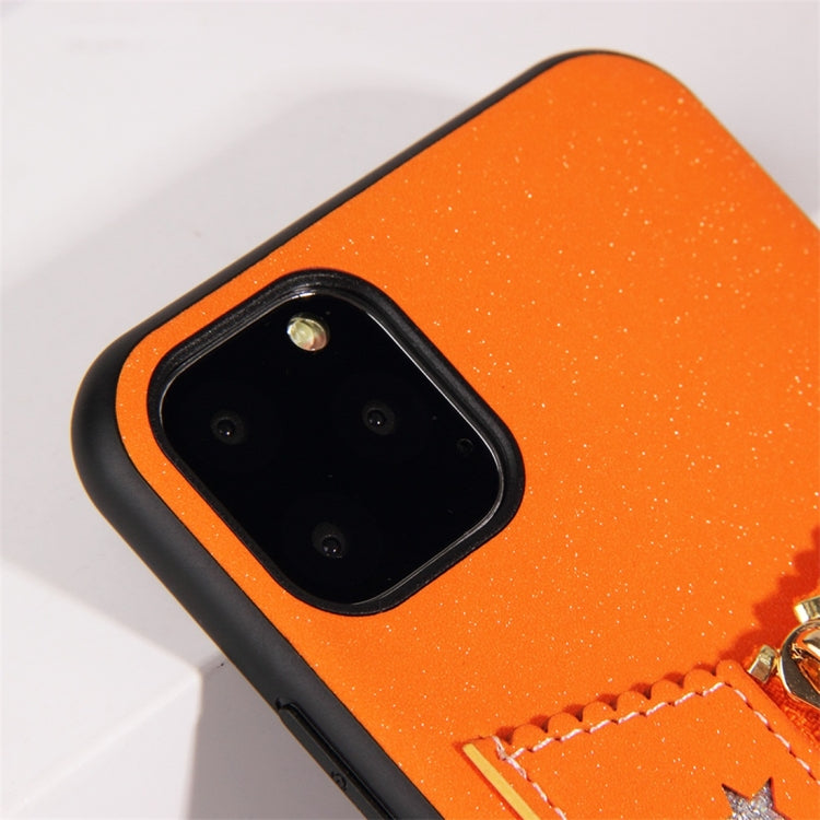 For iPhone 11 Starry Sky Star Zipper Protective Case with Card Slot