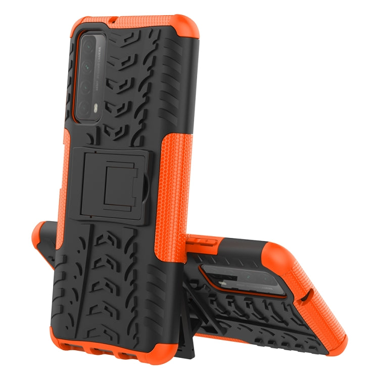 For Huawei P Smart(2021)/Y7a Tire Texture Shockproof TPU+PC Protective Case with Holder