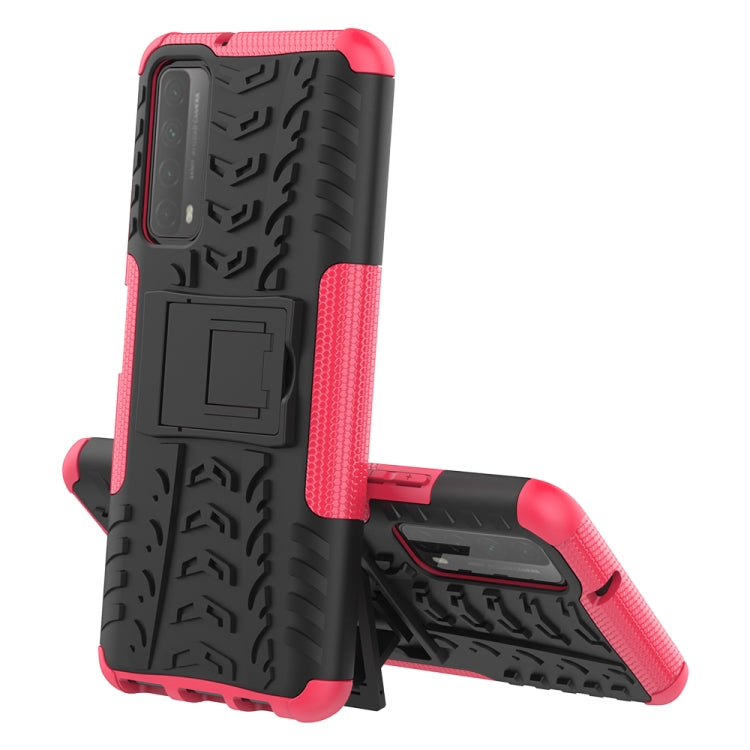 For Huawei P Smart(2021)/Y7a Tire Texture Shockproof TPU+PC Protective Case with Holder