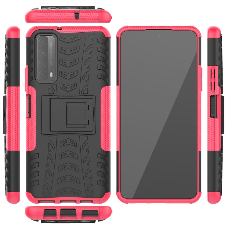 For Huawei P Smart(2021)/Y7a Tire Texture Shockproof TPU+PC Protective Case with Holder