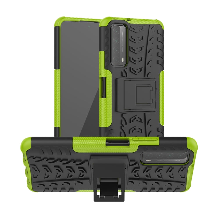 For Huawei P Smart(2021)/Y7a Tire Texture Shockproof TPU+PC Protective Case with Holder