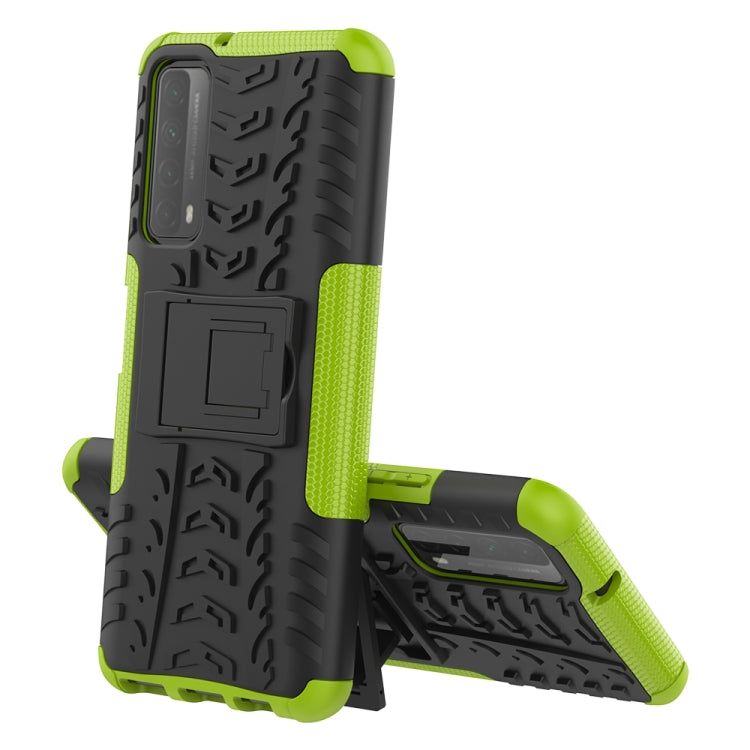 For Huawei P Smart(2021)/Y7a Tire Texture Shockproof TPU+PC Protective Case with Holder
