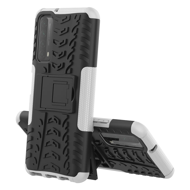 For Huawei P Smart(2021)/Y7a Tire Texture Shockproof TPU+PC Protective Case with Holder