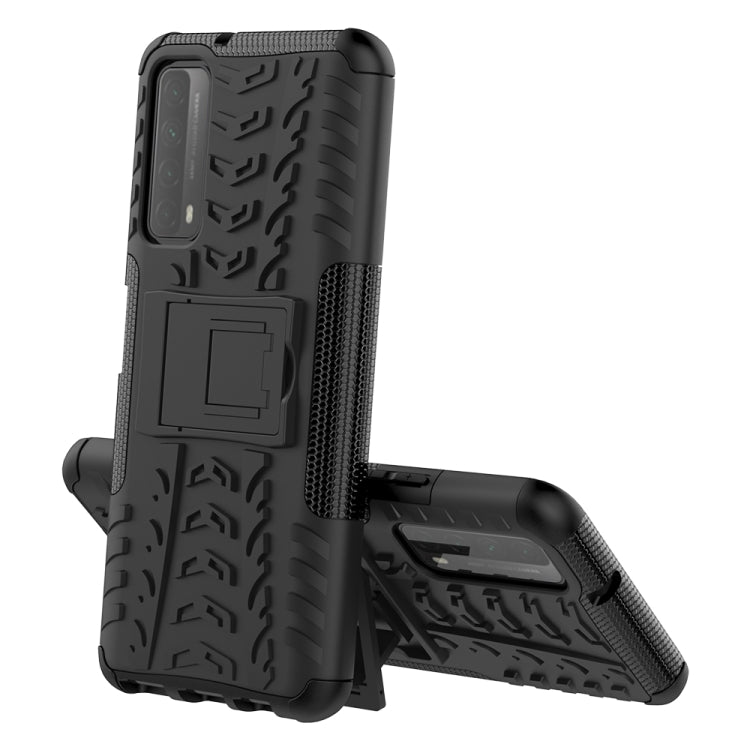 For Huawei P Smart(2021)/Y7a Tire Texture Shockproof TPU+PC Protective Case with Holder