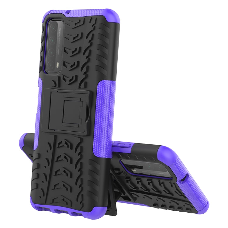 For Huawei P Smart(2021)/Y7a Tire Texture Shockproof TPU+PC Protective Case with Holder