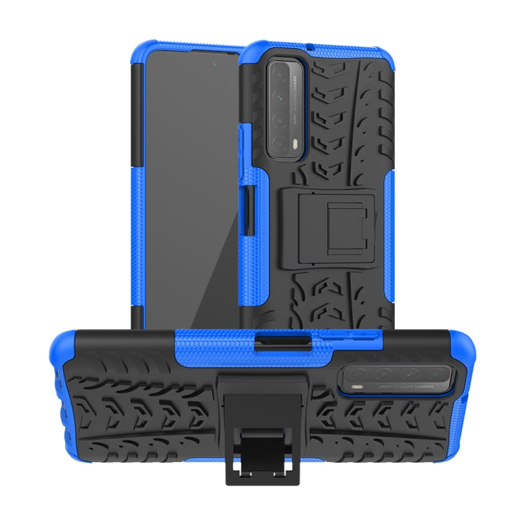 For Huawei P Smart(2021)/Y7a Tire Texture Shockproof TPU+PC Protective Case with Holder