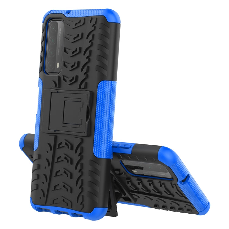 For Huawei P Smart(2021)/Y7a Tire Texture Shockproof TPU+PC Protective Case with Holder