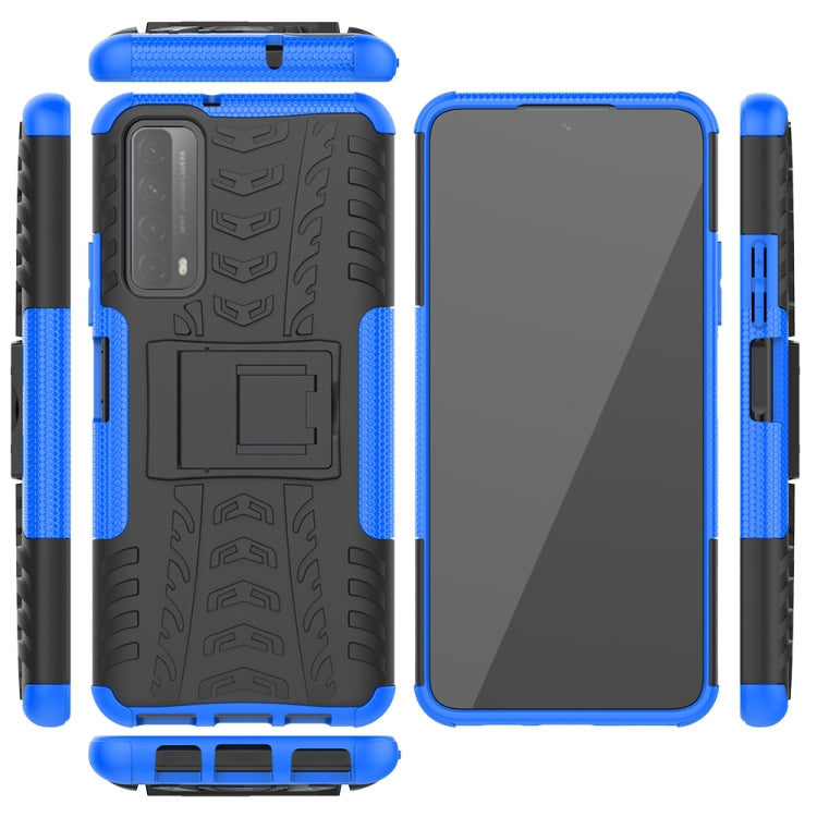 For Huawei P Smart(2021)/Y7a Tire Texture Shockproof TPU+PC Protective Case with Holder