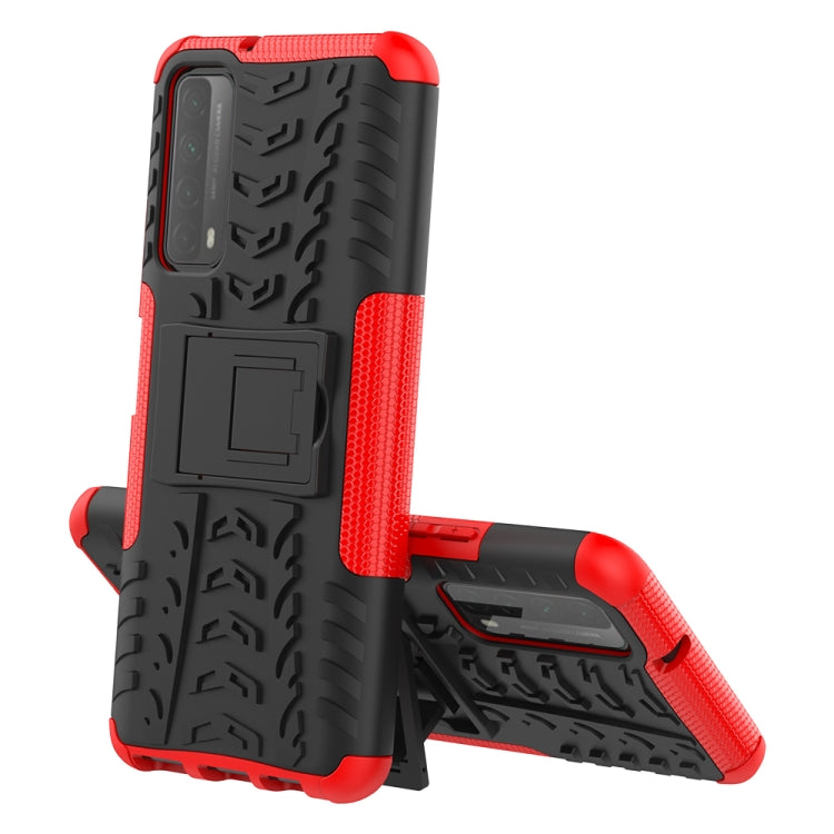 For Huawei P Smart(2021)/Y7a Tire Texture Shockproof TPU+PC Protective Case with Holder