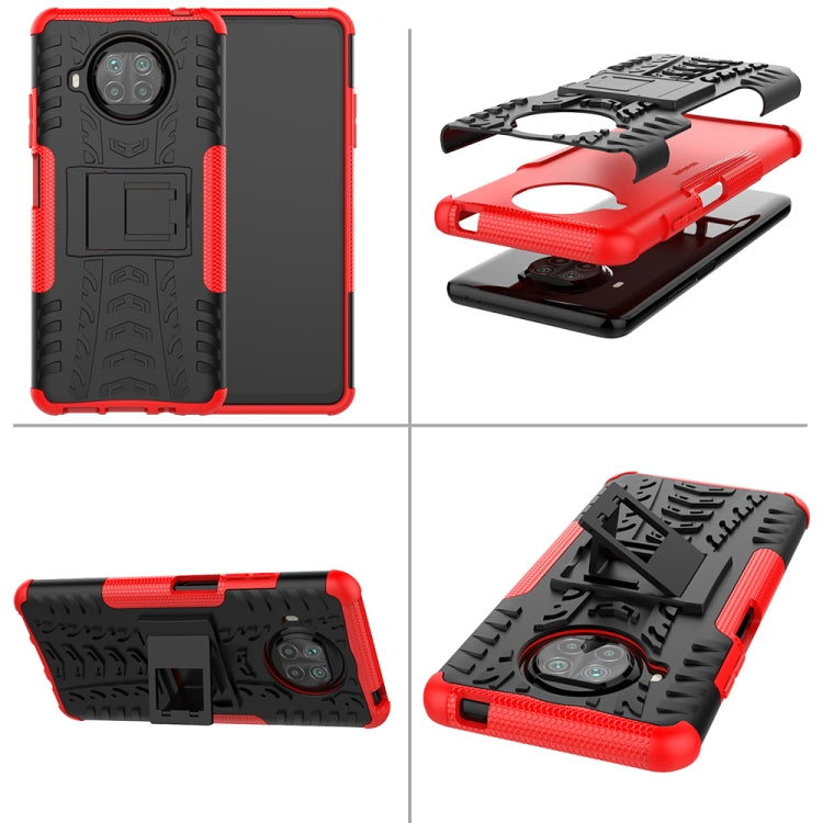 For Xiaomi Mi 10T Lite 5G Tire Texture Shockproof TPU+PC Protective Case with Holder