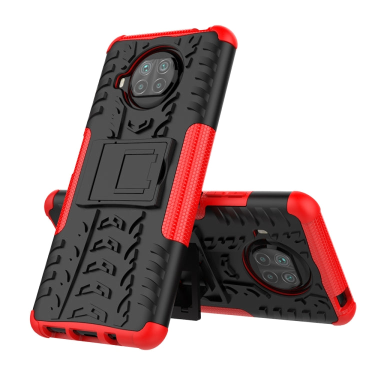 For Xiaomi Mi 10T Lite 5G Tire Texture Shockproof TPU+PC Protective Case with Holder