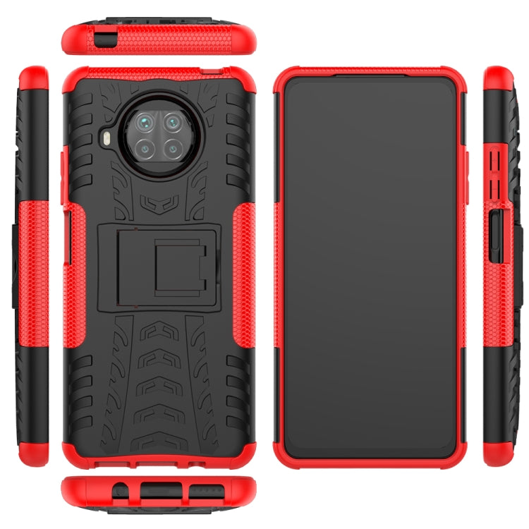 For Xiaomi Mi 10T Lite 5G Tire Texture Shockproof TPU+PC Protective Case with Holder