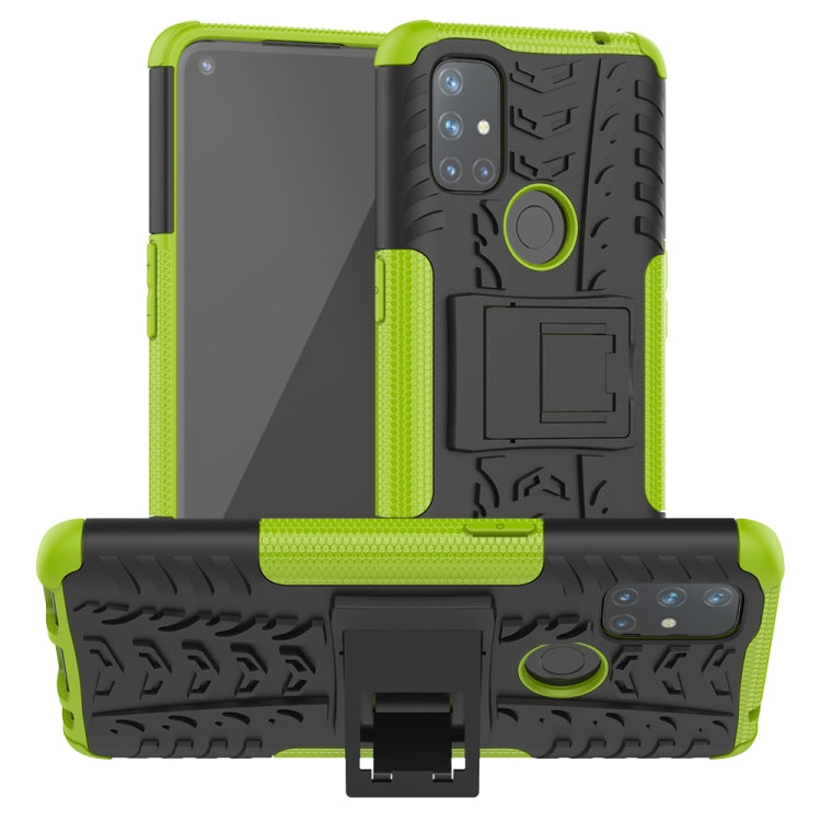 For OnePlus Nord N10 5G Tire Texture Shockproof TPU+PC Protective Case with Holder