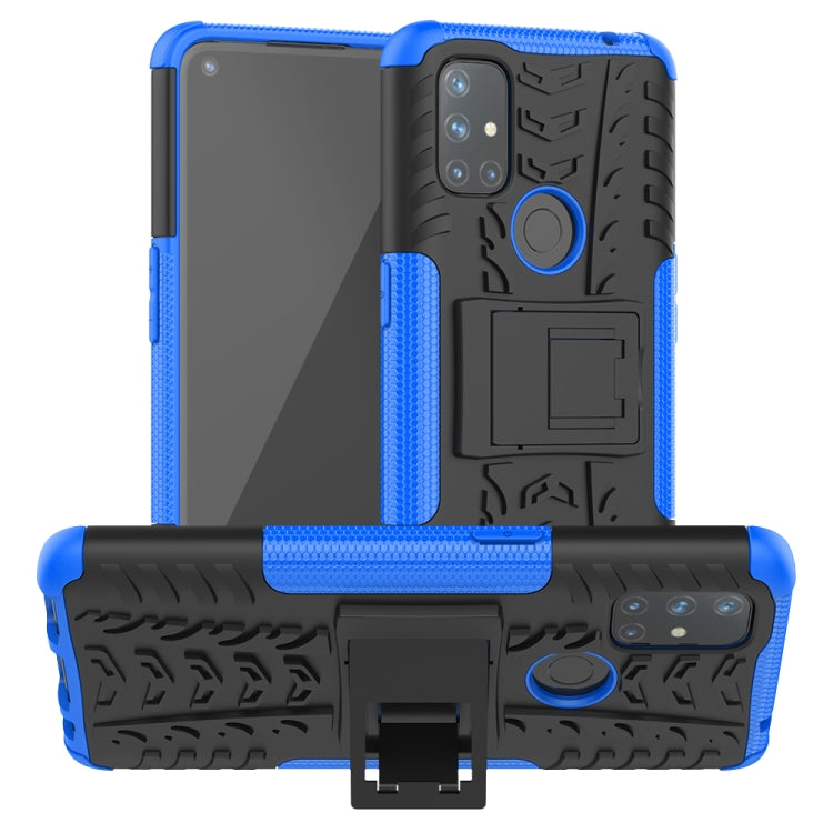 For OnePlus Nord N10 5G Tire Texture Shockproof TPU+PC Protective Case with Holder
