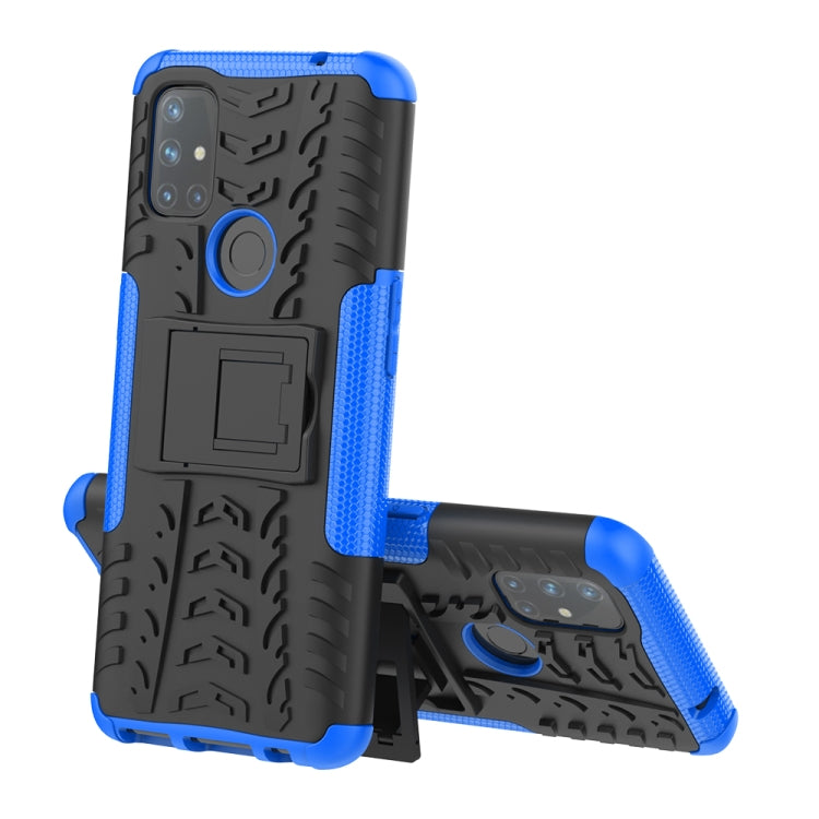 For OnePlus Nord N10 5G Tire Texture Shockproof TPU+PC Protective Case with Holder