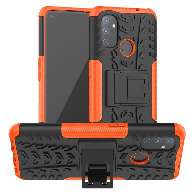 For OnePlus Nord N100 Tire Texture Shockproof TPU+PC Protective Case with Holder