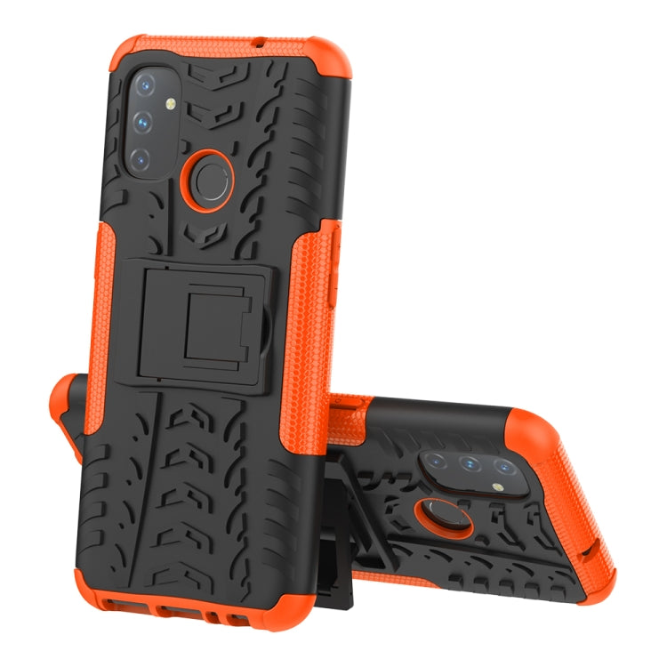 For OnePlus Nord N100 Tire Texture Shockproof TPU+PC Protective Case with Holder