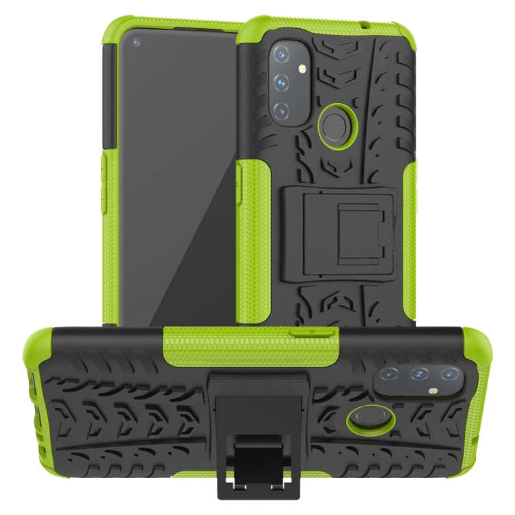 For OnePlus Nord N100 Tire Texture Shockproof TPU+PC Protective Case with Holder